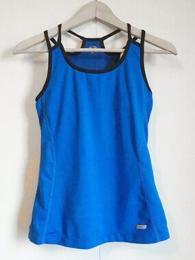 Athletic Works Bright Blue Racerback Tank Top Built-in Bra Shelf